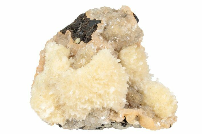 Thomsonite (Zeolite) on Sparkling Heulandite - Maharashtra, India #238475